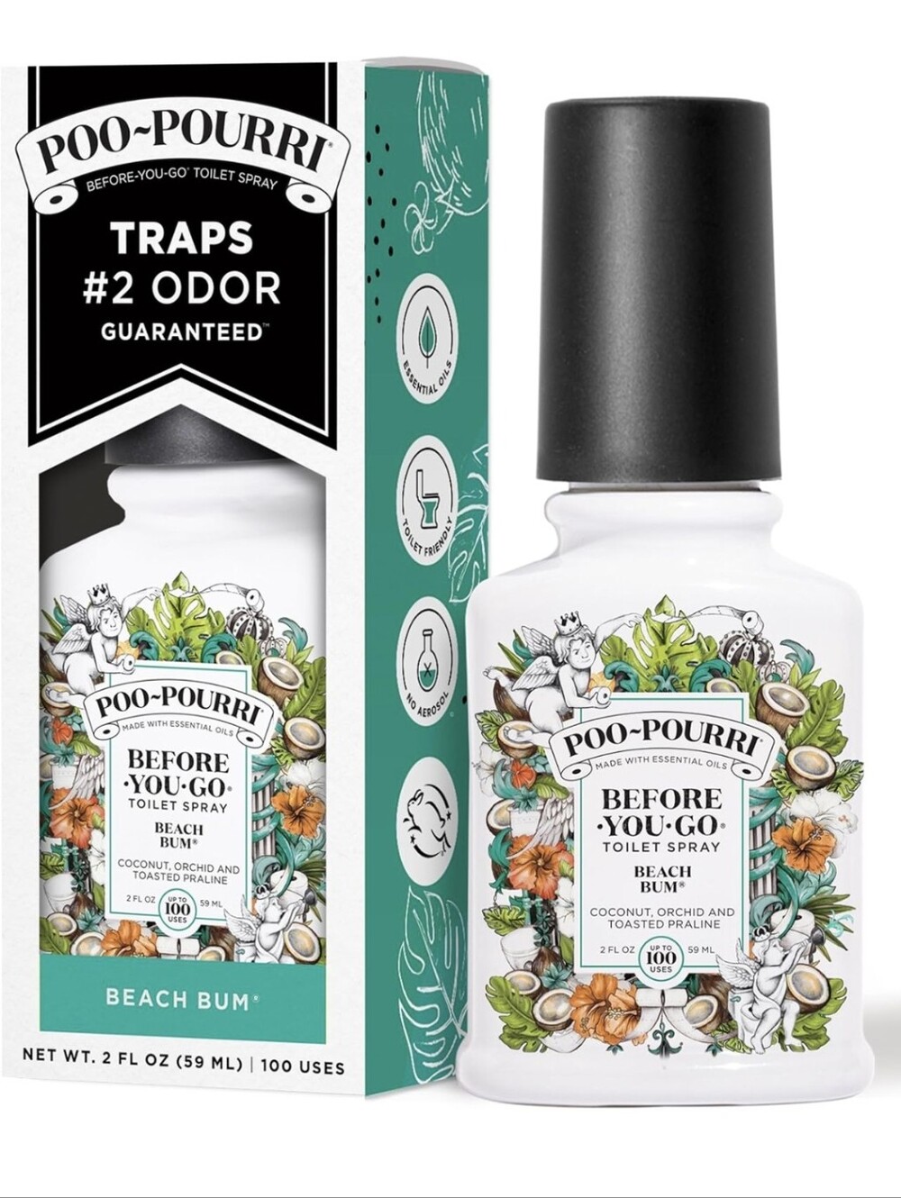 NIB Poopourri Before-You-Go Toilet Spray - Beach Bum 2oz